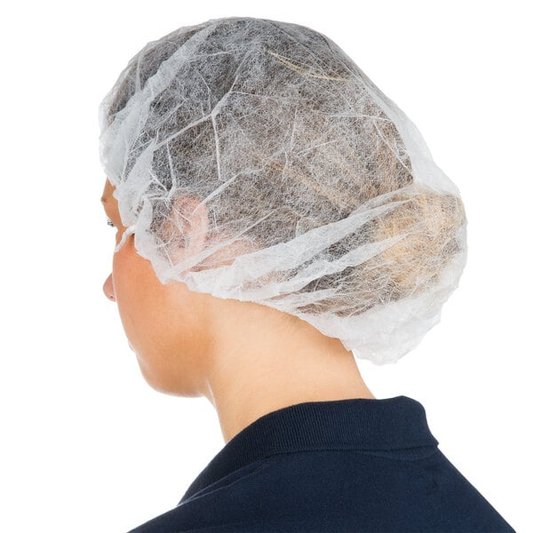21" White Polypropylene Bouffant Cap 100 Pcs/Bag,10 Bag/Case