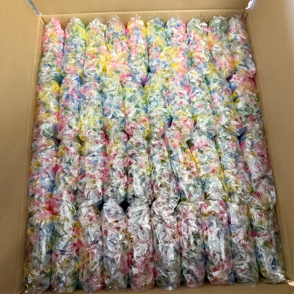 Boba Straws Poly Wrapped, Colossal, Diagonal Cut Mixed Colors 1600 Pcs/Case