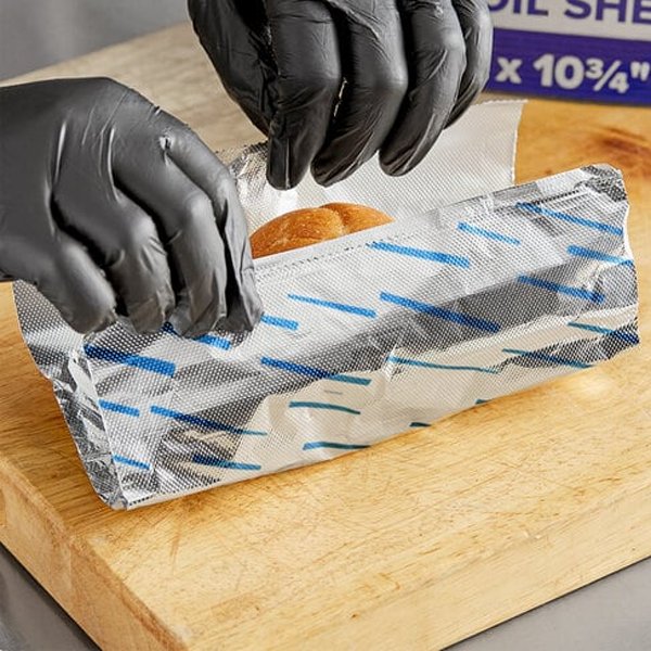 9"X10 3/4" Blue Striped Interfolded Foil Pop Up 500 Pcs/Box, 6 Box/Case