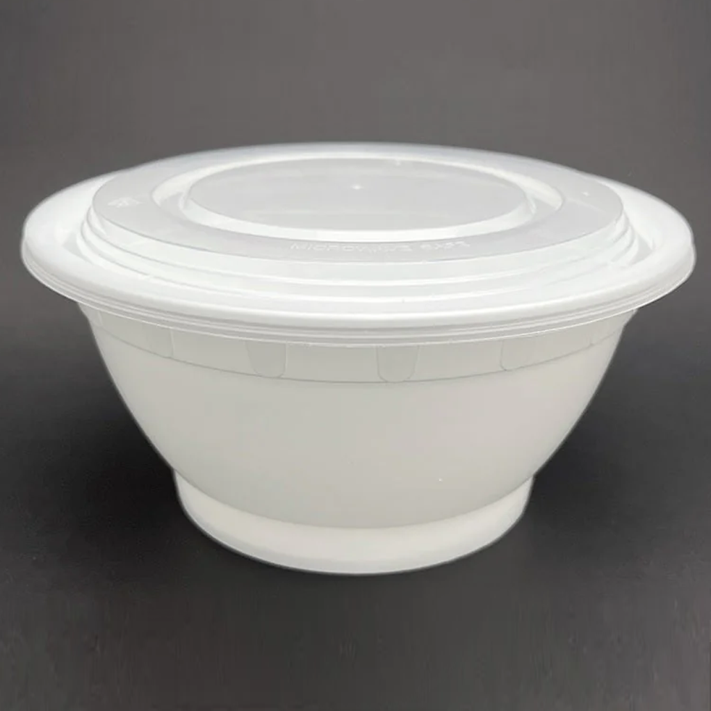 Microwareable White Bowl With Lid