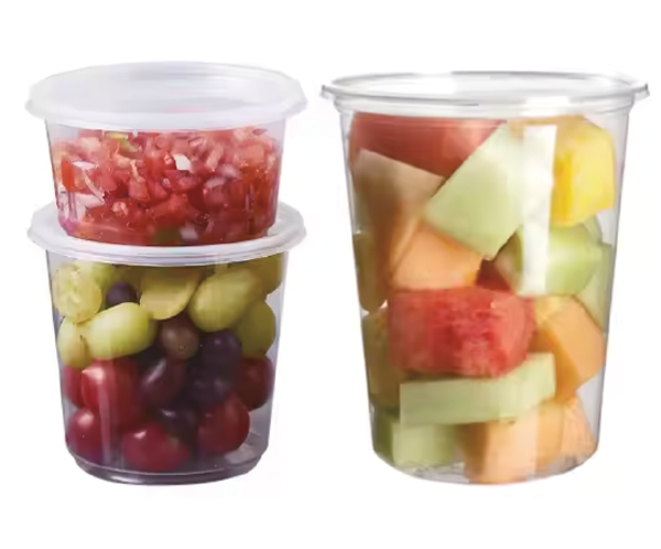 PET Round Deli Containers & Lids