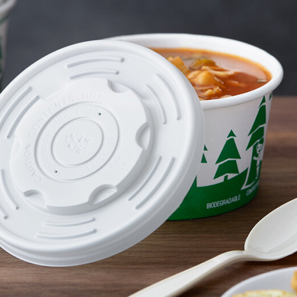 PLA Paper Soup Container & PLA Lids