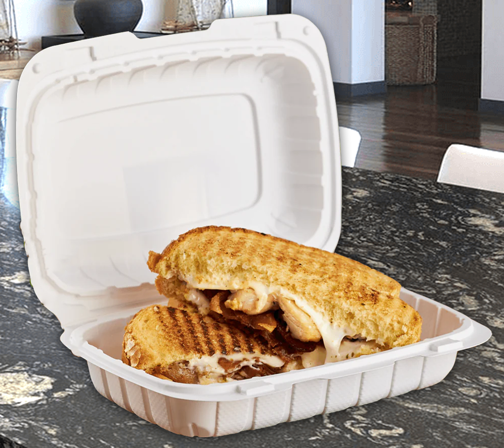 PP Mineral Filled Hinged White Container