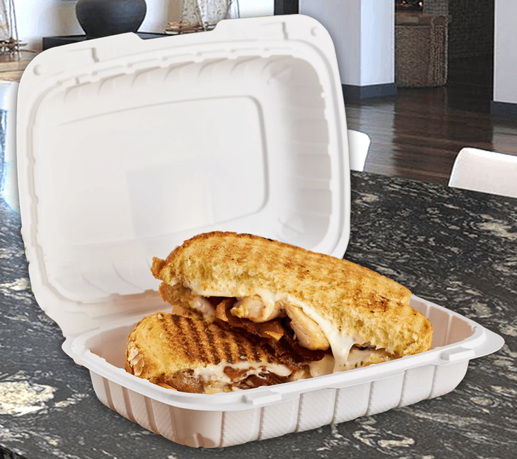 PP Mineral Filled Hinged White Container