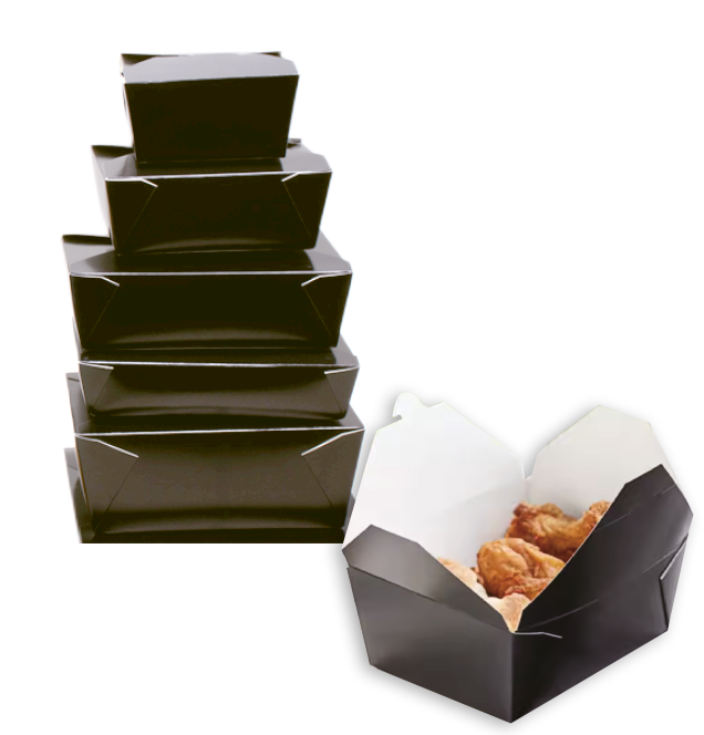 Black Take Out Paper Boxes