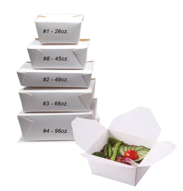 White Take Out Paper Boxes