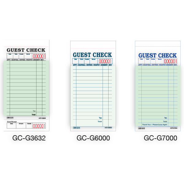 Guest Check Books