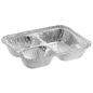 Oblong 3-Compartment Aluminum Tray with Lids 250 Pcs/Case