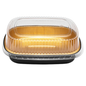 Black and Gold Foil Oblong Pan with Dome Lids 48 oz 50 Combo/Case