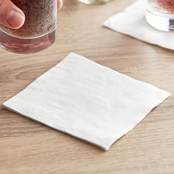 Beverage Napkin 9”X9” 1-PLY Virgin White