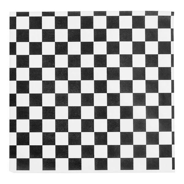 Black Checker Deli Sandwich Wrap Paper 12" x 12" 1000 Pcs/Box - 5 Box/Case