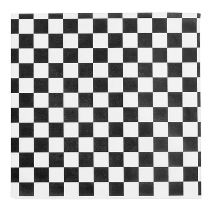 Black Checker Deli Sandwich Wrap Paper 12" x 12" 1000 Pcs/Box - 5 Box/Case