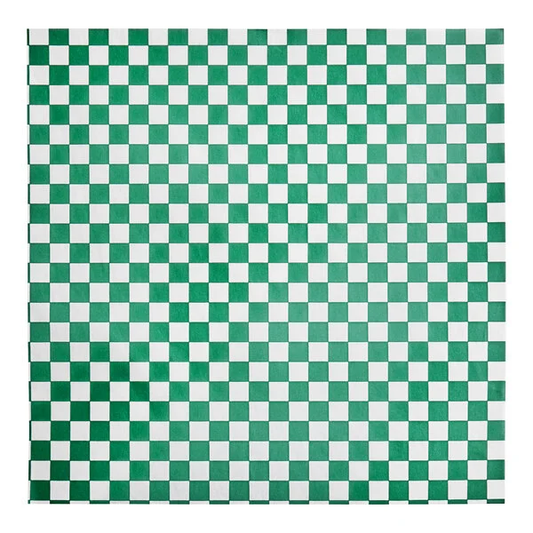 Green Checker Deli Sandwich Wrap Paper 12" x 12" 1000 Pcs/Box - 5 Box/Case