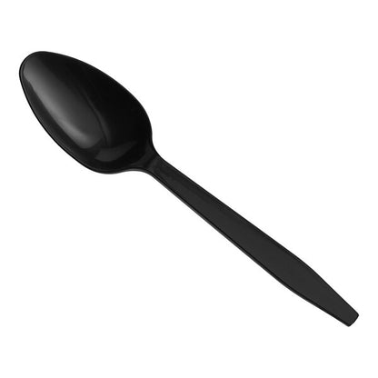 Heavy Duty PS Black Teaspoon 100 Pcs/Bag, 10Bag/Case