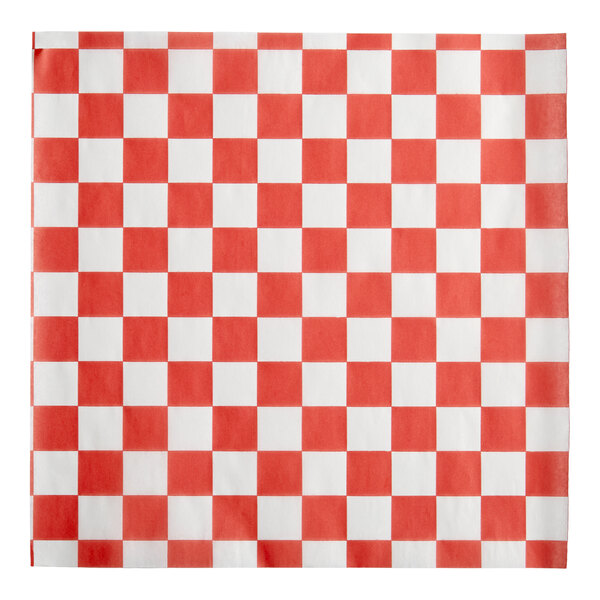 Red Checker Deli Sandwich Wrap Paper 12" x 12" 1000 Pcs/Box - 5 Box/Case