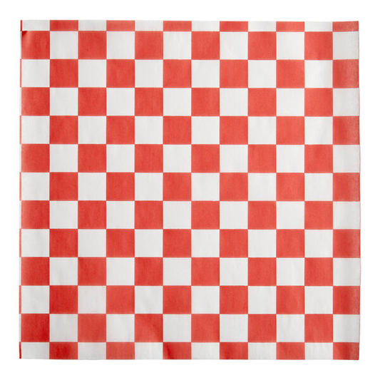 Red Checker Deli Sandwich Wrap Paper 12" x 12" 1000 Pcs/Box - 5 Box/Case