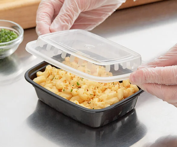 Sunrise 12 oz. Microwaveable Rectangular Container and Lid Combo - 150/Case