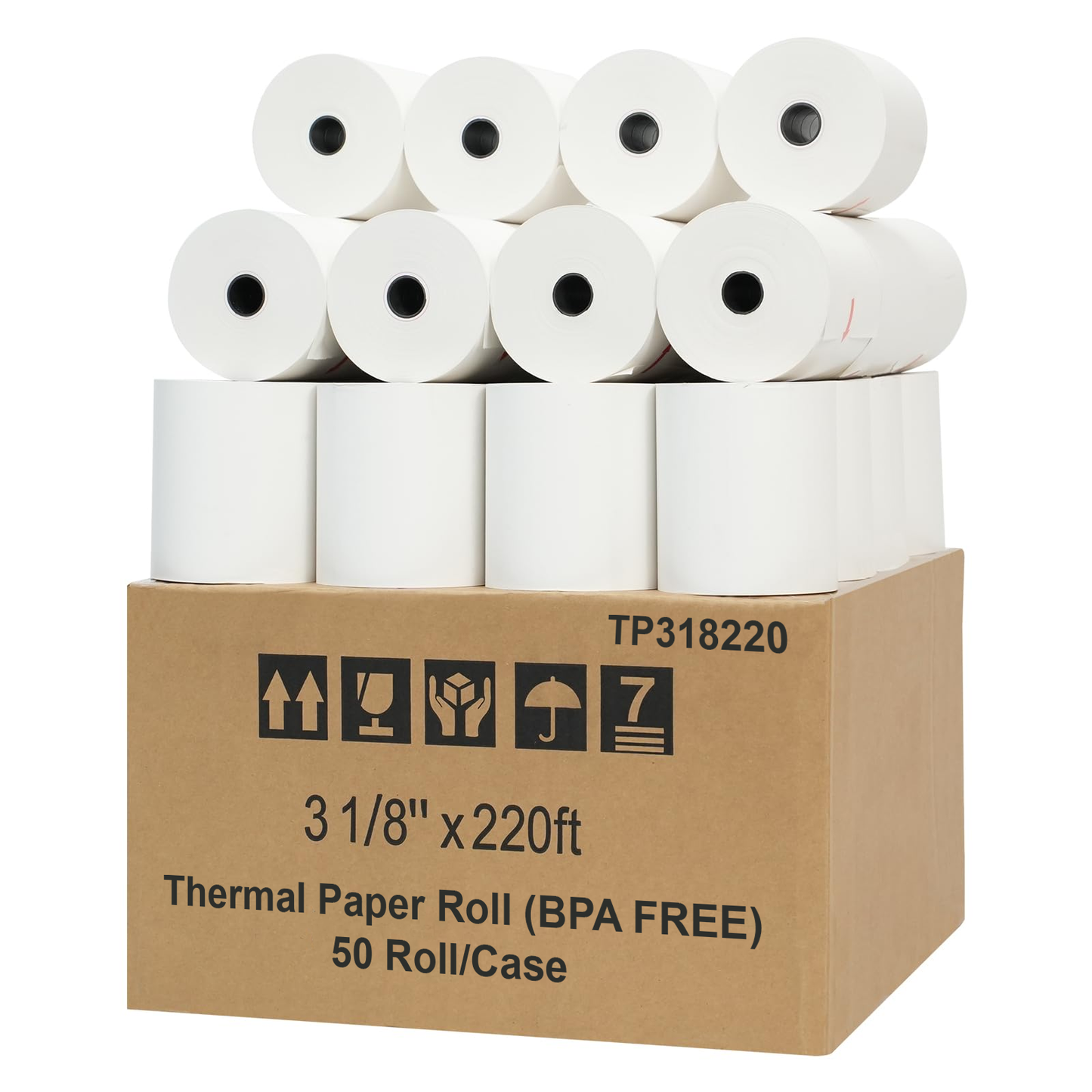 Thermal Paper Roll (BPA FREE) 3 1/8"x220 ft 50 Roll/Case