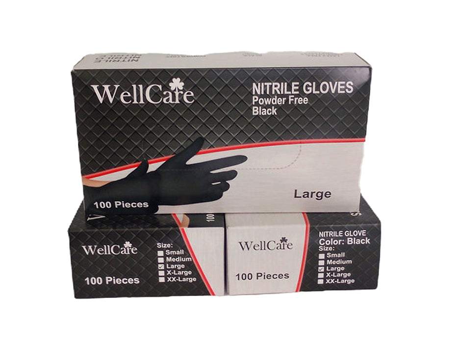 5mil, Black Nitrile glove, powder free 100pcs/box,10box/case Small