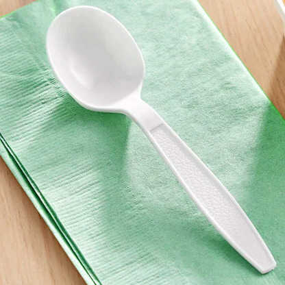 Heavy Duty PS White Soup Spoon 100 Pcs/Bag, 10 Bag/Case
