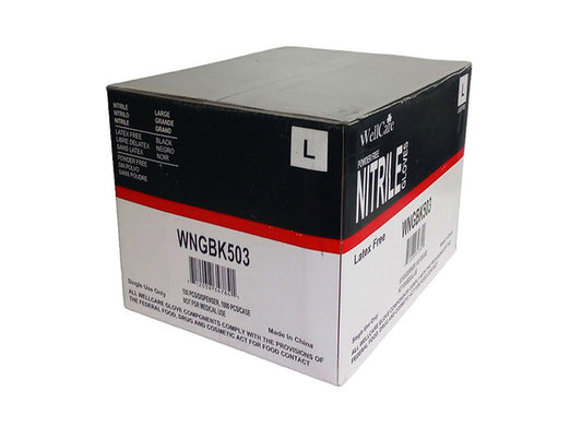 5mil, Black Nitrile glove, powder free 100pcs/box,10box/case Small