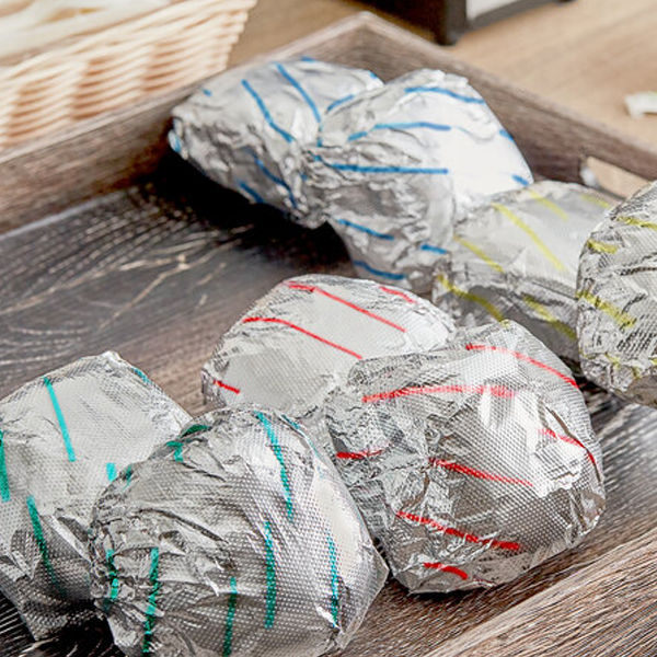 9"X10 3/4" Blue Striped Interfolded Foil Pop Up 500 Pcs/Box, 6 Box/Case