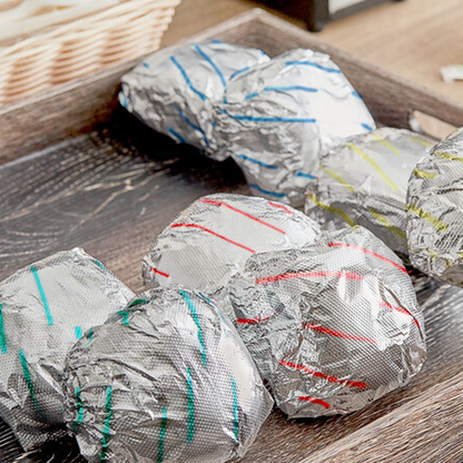 9"X10 3/4" Blue Striped Interfolded Foil Pop Up 500 Pcs/Box, 6 Box/Case